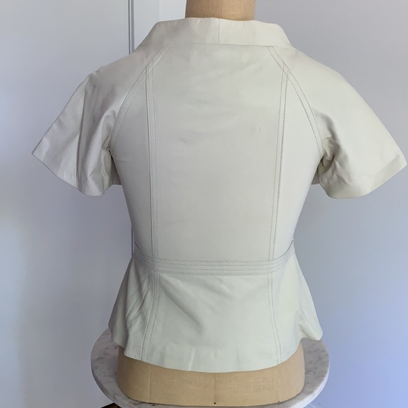 Vintage ADAM By Adam Lippes Leather Peplum Jacket - Picture 3 of 5